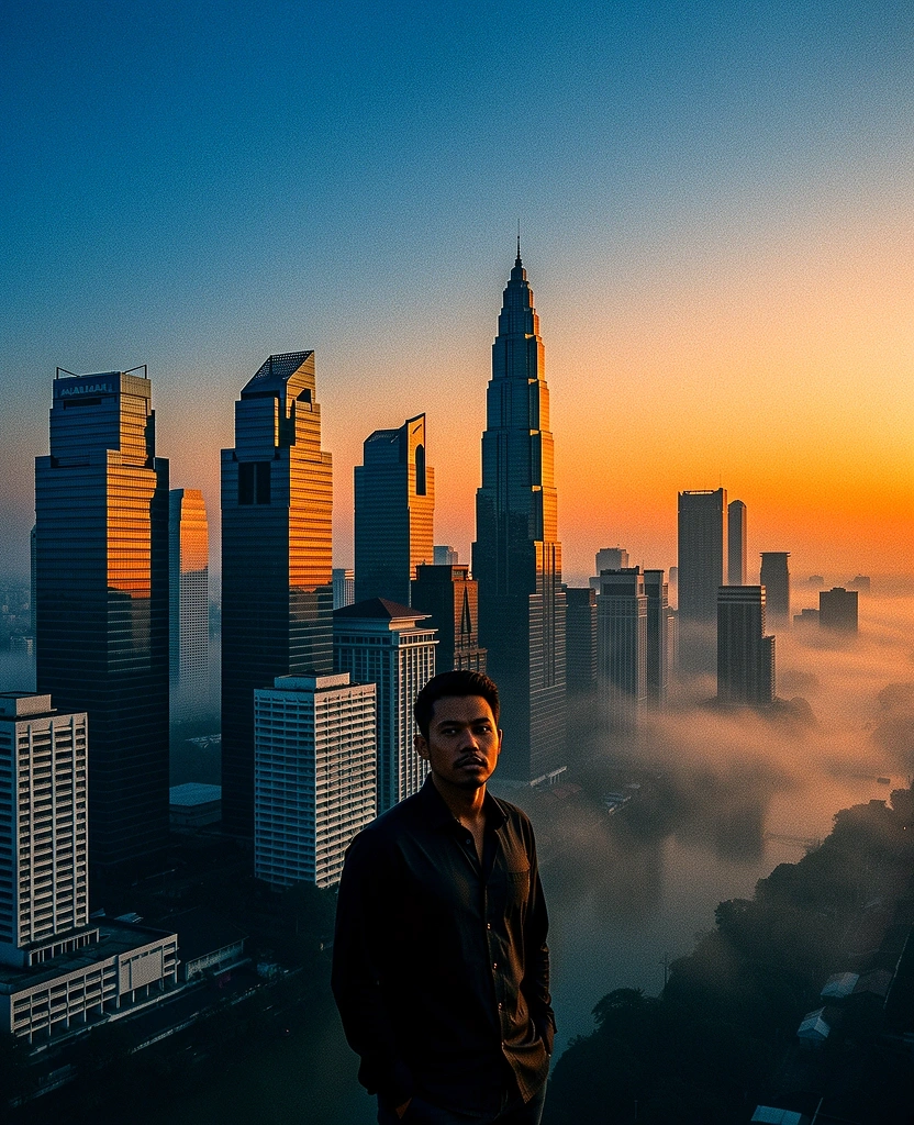 Jakarta skyline at dawn